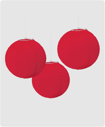 Apple Red Round Paper Lanterns (3)