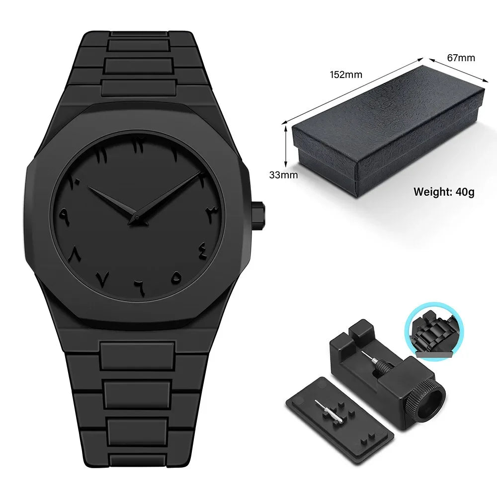 Luxury Brand Plastic Particle Strap Quartz Watch for Men's Fashion, Business, Waterproof Watch Can Be Customized Brand