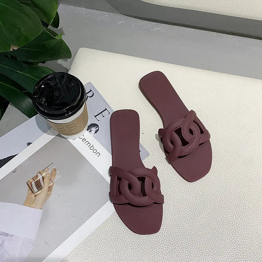 H Brand Pig Nose Slippers Niche Women's Slippers 2025 New Fashion Luxury Brand Designer Sandals
